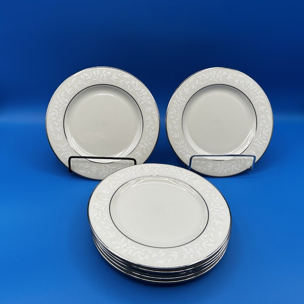 Lenox Ambassador Collection Linen Rose Bread and Butter Plates, 6 inch, Set of 7